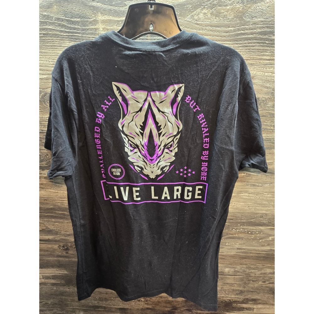 Live Large LVLG Endless Reign Rhino Graphic T-Shirt Black‎ Mens XL